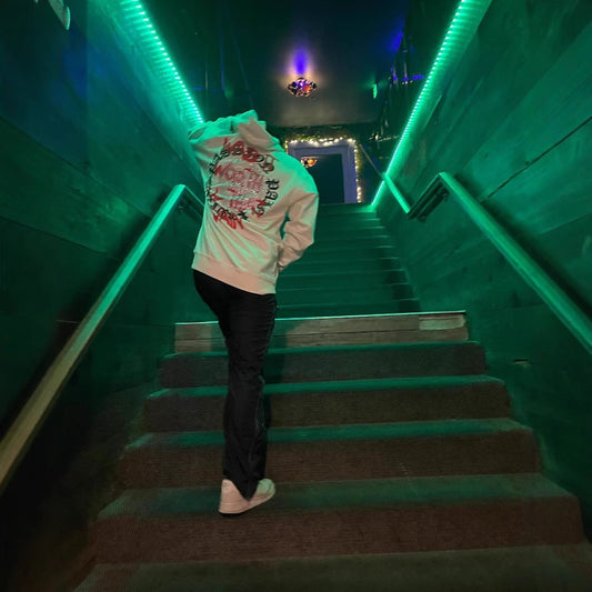 Printed Skull Hot Rhinestone Loose Hooded Sweatshirt