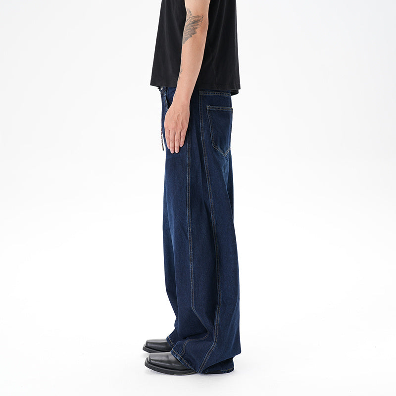 Washed Distressed Wide Leg Machete Jeans
